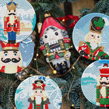 8 Pieces Christmas Nutcracker Diamond Coasters Kits with Holder DIY Christmas Nutcracker Diamond Art Coaster Coaster for Adults Diamond Kits Supplies for Holiday Christmas Gift