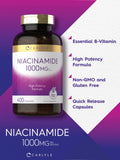 Carlyle Niacinamide 1000 mg | 400 Capsules | High Potency Formula | Non-GMO, Gluten Free Supplement