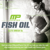 MusclePharm Essentials Fish Oil, Elite Omega 3 Supplement, Supports Joints, Muscular Performance & Recovery, Brain, Heart & Immune Health, 2000mg Omega 3 Fish Oil Per Serving, 60 Softgels, 30 Servings