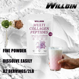 Willbin Multi Collagen Peptides Powder for Women & Men, Non GMO Hydrolyzed Collagen Powder - Type I, II, III, V, X with Biotin, Original Flavor, 2 Pounds, 80 Servings