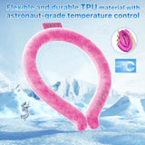 Neck Cooling Tube, Wearable Cooling Neck Wrap for Summer, Reusable 18℃/64℉ Ice Ring Neck Cooler for Heat Outdoor Sports,Outdoor Workers (Rose Red)