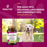 NaturVet Glucosamine DS Plus Level 2 Moderate Care Joint Support Supplement for Dogs and Cats, Chewable Tablets Time Release, Made in The USA, 60 Count