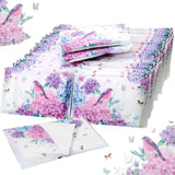 50 Packs Facial Tissue Packs Travel Tissues Size Disposable Pocket Tissues Bulk Slim Tissues Wallet Wedding Tissues for Guest Travel School Purse Home Supplies, 500 Sheets 3 Ply (Hydrangea)