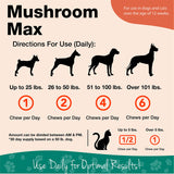 NaturVet Mushroom Max Advanced Immune Support Dog Supplement – Helps Strengthen Immunity, Overall Health for Dogs – Includes Shitake Mushrooms, Reishi, Turkey Tail – 120 Ct.