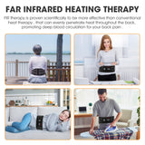 CUEHEAT Heating Pad Back Brace with Heat and Massage,Heated Back Massage with Rechargeable Battery, Back Heat Support Belt for Men, Women Heated Back Brace, Heating pad with Massager for Back(48Inch)