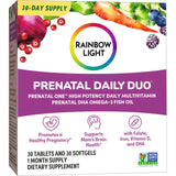 Rainbow Light Prenatal Daily Duo Multivitamin Kit, With Prenatal One Daily Multivitamin and Prenatal DHA Omega-3 Fish Oil for Mom's Health and Baby's Development Support, 30 Count