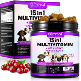 Dog Vitamins and Supplements, 15-in-1 Dog Multivitamin Chews with Glucosamine and Probiotics, Natural Daily Vitamins Treats for Dogs, Pet Health Support-Skin-Immunity-Gut Digestion-Joint-Heart,150pcs