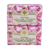 Wavertree & London Pink Peony Scented Natural Soap (2 Bars), 7oz Moisturizing French Triple Milled Soap Bars enriched with shea butter - Pure Plant Oil Bath & Body Soap for All Skin Types