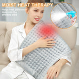 Heating Pad-Electric Heating Pads for Back,Neck,Abdomen,Moist Heated Pad for Shoulder,Knee,Hot Pad for Pain Relieve,Dry&Moist Heat & Auto Shut Off(Light Gray, 33''×17'')