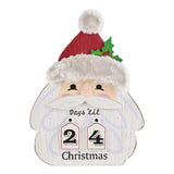 DII Christmas Advent Collection Decorative & Reusable Wooden Countdown Calendar, 15x11.25", Santa Clause