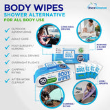 Body Wipes for Adults Bathing No Rinse 20 Count Travel Wipes - 9" x 12" Thick Cleansing Wash Wipes - Disposable Washcloths for Camping & Elderly Incontinence