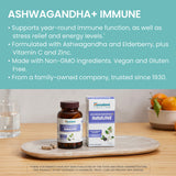 Himalaya Ashwagandha+ Immune with Ashwagandha, Elderberry, Zinc & Vitamin C for Active Immune Support, 60 Capsules, 1 Month Supply, Vegan, Gluten Free