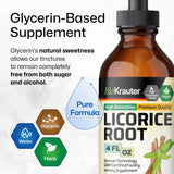 BIO KRAUTER Licorice Root Tincture - Organic Licorice Root Extract for Digestion Health Support - High Bioavailability Formula - Alcohol and Sugar Free - Vegan Drops 4 Fl.Oz.