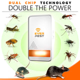 Ultrasonic Pest Control Repeller Plug in 2 Pack Repellent Control - Get Rid of Mosquito, Mice, Cockroach Spider Bed Bug Squirrel Fly Wasp Ant Rodent Mice Indoor, Outdoor, Patio Home Roach Infestation