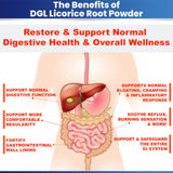 DGL Licorice Supplement: Stomach Relief, Leaky Gut Repair, DGL Powder for Digestive Restoration, Acid Relief - DGL Licorice Root Extract Powder, 140 serv.