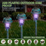 Qualirey 4 Pcs Solar Mosquito Zapper Outdoor Waterproof Solar Zapper Bug Outdoor Solar Powered Mosquito Killer Lamp Lighting Mosquito Repellent Lamp for Garden Yard Insect (Green Bronze)