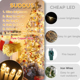 suddus Christmas Lights Outdoor,66 ft 200 LED Warm White String Lights,White Fairy Lights with Remote for Wedding, Garden, Trees, Christmas, Backyard Decorations