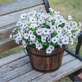 HyeFlora Artificial Fake White Flowers Plants for Outdoor Winter Christmas Decoration, 12 Bundles Faux Silk Daisies UV Resistant Look Real for Outside Planter Pot Porch Yard Patio Garden