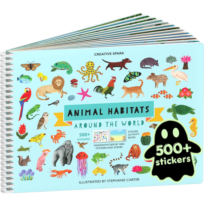 Cupkin Animal Sticker Book + 12 Coloring Pages | 500+ Animal Stickers