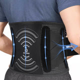 Back Brace for Men Women Lower Back Pain Relief with 7 Stays, Adjustable Back Support Belt for Herniated Disc, Sciatica, Scoliosis, Breathable Lumbar Support Brace with Hot &Cold Pad Therapy Pocket