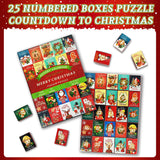 PICKFORU Advent Calendar 2024 Christmas Jigsaw Puzzles 1000 Pieces, 25 Boxes of Christmas Countdown Calendar Puzzles for Adults, Funny Holiday Puzzles for Kids as Christmas Decor