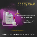 Electrum Eco Stencils Ink for Epson Eco Tank Printers, Methyl Violet-Based Stencil Ink Creates Flawless Stencils That Last up to 1 Hour, Premium Tattoo Stencil Ink Proudly Made in The USA, 4 Ounces