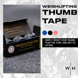 Weightlifting House Weight Lifting Thumb Tape: Athletic Grip Tape, Finger Extra Adhesive Tape for Workout - Body Tape, Sports Tape Perfect for Weightlifting - Sports Tape, Athletic - 7m/23ft (Black)