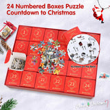 Advent Calendar 2024 Jigsaw Puzzle, 24 Boxes Packing 1008 Pieces Holiday Puzzle for Adults and Kids, Christmas Countdown Puzzles Gift Decorations, Warm Christmas Holiday Puzzles Gift (Santa)