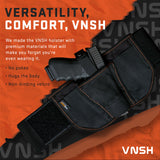 VNSH Gun Holster – Most Comfortable Gun Holster for Men & Women – Belly Band Holster – includes Built-in Double Mag Pouch – Best Holsters for Concealed Carry – Leading Gun Accessories for Men (Black)