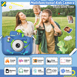 Dwfit Upgrade Selfie Kids Camera, Christmas Birthday Gifts for Boys Girls Age 3-12, HD Kids Digital Video Cameras for Toddler with Cartoon Soft Silicone Cover, Portable Toy for 3 4 5 6 7 8 Years Old