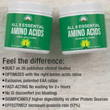 All 9 Essential Amino Acids Powder with 26 Clinical Studies. EAAs 32X Effective vs BCAA/BCAAS Branched Chain Aminos. Pre or Post Workout EAA Supplement. Perfect for Energy, Muscle Growth. Wildberry