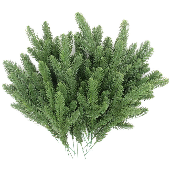 Hananona 50 Pcs Artificial Pine Needles Branches, Christmas Evergreen Picks