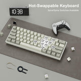 Retro Keyboard- XVX H61 60 Percent Keyboard with Hot Swappable,RGB Wired Gaming Keyboard,Cherry Profile PBT Keycaps,Pre-lubed Linear POM Switch, Compact 61 Keys Mechanical Keyboard for PC/Mac Gamer