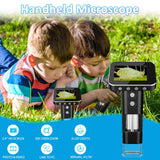 WINWEND Microscope for Kids - Portable Handheld Magnifying Glass for Girls | 2.4" LCD Screen 1000X Mini Microscope | Educational Science Toys for Age 3 4 5 6 7 8 Years Old Boys Christmas Birthday Gift