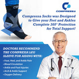 CO COMPRESSA Ankle & Foot Compression Socks Authentic 1 Pack - Helps Relieve Plantar Fasciitis & Helps Reduce Swelling - All Day Comfort Socks For Joint Stability