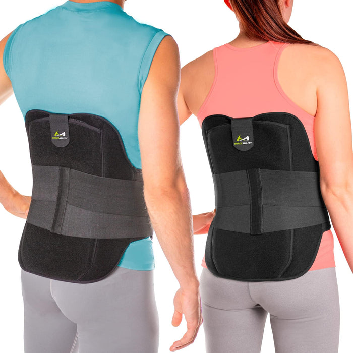 BraceAbility LSO Back Brace for Herniated, Degenerative & Bulging Disc Pain Relief, Sciatica, Spine Stenosis | Medical Lumbar Support Device for Post Surgery & Fractures with Hot/Cold Therapy (2XL)