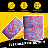 Happy Thumbs Tape Company - Gym & Hook Grip Tape - Thumb & Finger Protection - for Cross Training, Weightlifting, Gymnastics & More - Stretchy Adhesive Athletic Weightlifting Tape - 24 ft Long 3 Pack