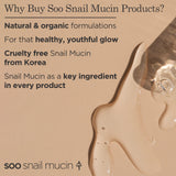 Soo Snail Mucin 97.5% Snail Mucin Serum - Korean Niacinamide Serum - Glass Skin K Beauty Skincare Routine - Cruelty Free Skin Care for Anti Aging 1oz