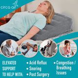 Circa Air Inflatable Wedge Pillow - Travel Wedge Pillow for Sleeping Acid Reflux, After Surgery, Bed Wedge Pillow for Head Shoulder, Back, Knee, Leg Elevation Support, GERD, Snoring, Heartburn