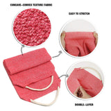 Evridwear Exfoliating Back Scrubber with Handles Two Sides for Body Shower Deep Cleans Skin Massages Invigorating Blood Circulation Men Women One Size (Pink and Blue)