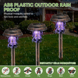 Qualirey 4 Pcs Solar Bug Zapper Waterproof Outdoor Mosquito Zapper Mosquito Killer and Lighting Mosquito Repellent Lamp for Indoor Outdoor Use Garden Patio, Purple and White Light (Bronze, Plastic)