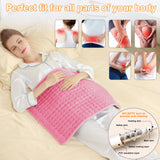 Heating Pad-Electric Heating Pads for Back,Neck,Abdomen,Moist Heated Pad for Shoulder,Knee,Hot Pad for Pain Relieve,Dry&Moist Heat & Auto Shut Off(Light Pink,20''×24'')