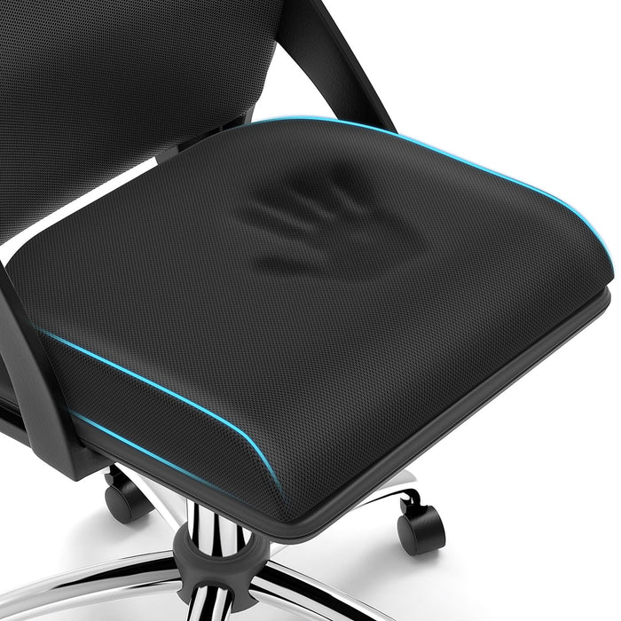 TranquilRelax Large Seat Cushion, Soft Foam Cushion for Long Sitting Hours on Office Chair, Home & Car, Non-Slip Chair Pad for Relieving Back & Sciatica & Hip & Coccyx Pain (Black)