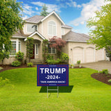 Trump 2024 Yard Sign,Donald Trump Yard Signs 18" X 12" Double Sided Fade Resistant,Take America Back Trump Merchandise Supports Voted for Elections Decor Outdoor Garden Party Supplies w/Metal H Stakes