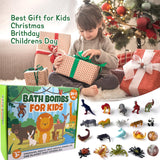 Kids Bath Bombs with Surprise Inside, 26pcs Bath Bombs with Toys and 1 Bear Towel Gift for Boys/Girls, Party Favors for Kids Natural Organic Bubble Bath with Animals Bath Bombs for Christmas