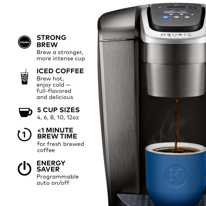 Keurig K-Elite Single Serve K-Cup Pod Coffee Maker, with Strength and Temperature Control, Iced Coffee Capability, 8 to 12oz Brew Size, Programmable, Brushed Slate