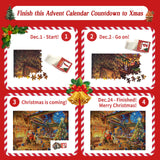 Advent Puzzle 2024 Christmas Jigsaw Puzzles Christmas Cabin Puzzle 24 Parts 1008 Pieces Puzzles for Adults Teens Kids Jigsaw Puzzles 1008 Pieces Holiday Puzzle Countdown to Christmas Puzzles Gift