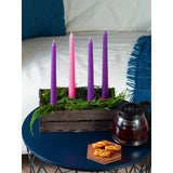 CANDWAX 10 inch Taper Advent Candles 3 Sets - Dripless Taper Candles and Unscented Candlesticks - Long Burning Tapered Candles Perfect as Advent Wreath Candles Tapers - Purple Advent Candles