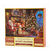 Christmas Advent Puzzle Calendar 2024,1008 Pcs Christmas Advent Calendar Jigsaw Puzzles,Funny Christmas Game Gift,Xmas 24 Days Advent Countdown Gift for Adults Kids (red)