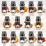 Bakery Essential Oils Set - Fragrance Oil for Diffusers, Candle Making - Pumpkin Pie, Coffee Cake, Oatmeal Cookie, Gingerbread, Cinnamon Apple Aromatherapy Scented Oils (5ml)